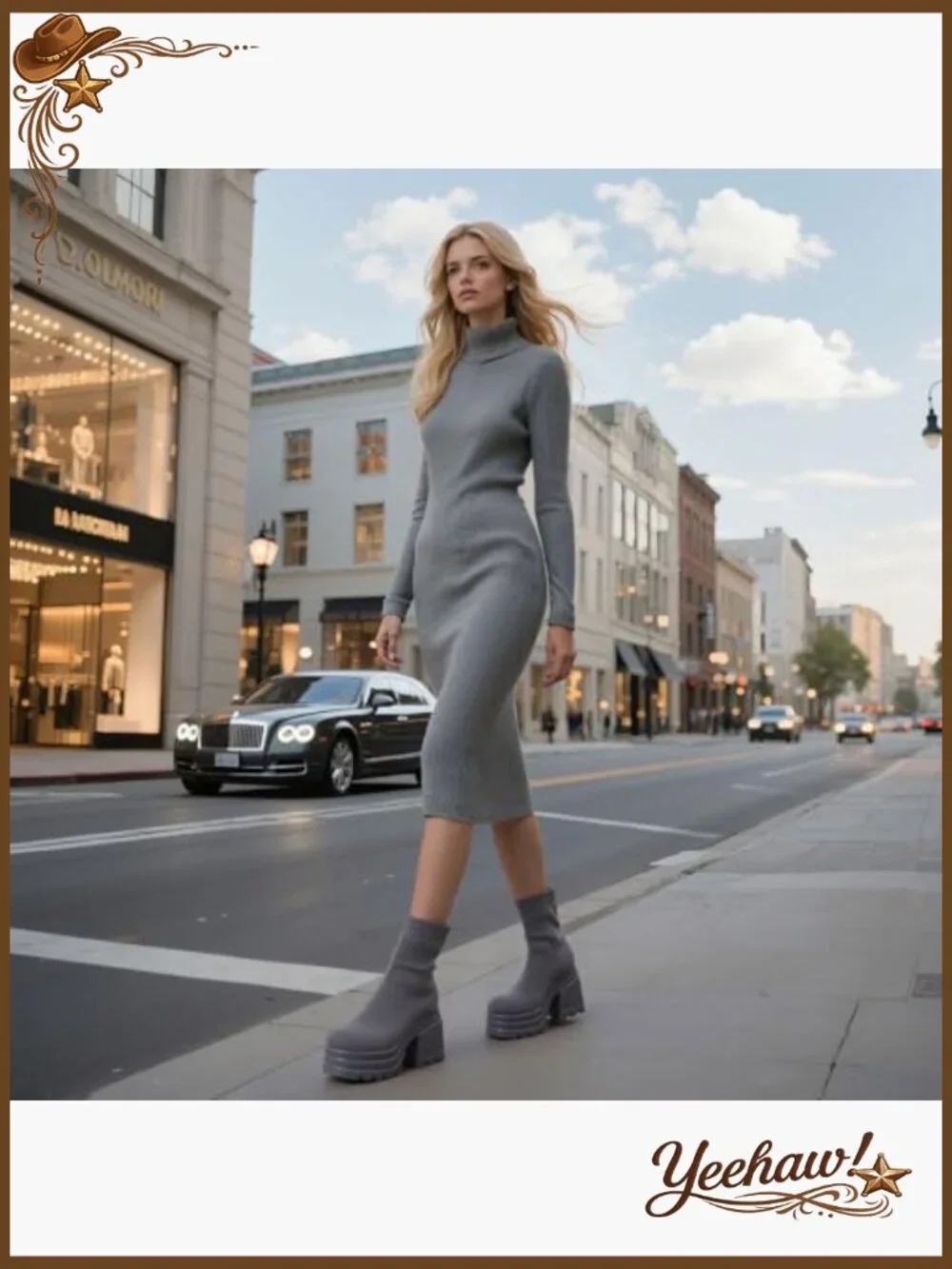 Stretch Knit Ankle Boots Square Toe Chunky Heel Platform Slip On - Picture 2 of 7